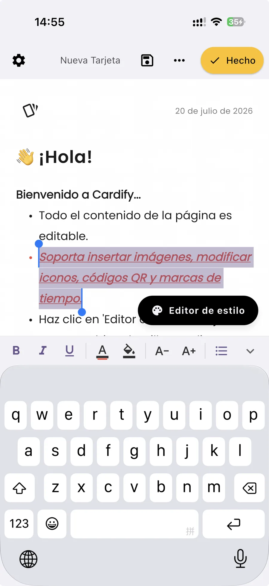 Edición de Texto Enriquecido