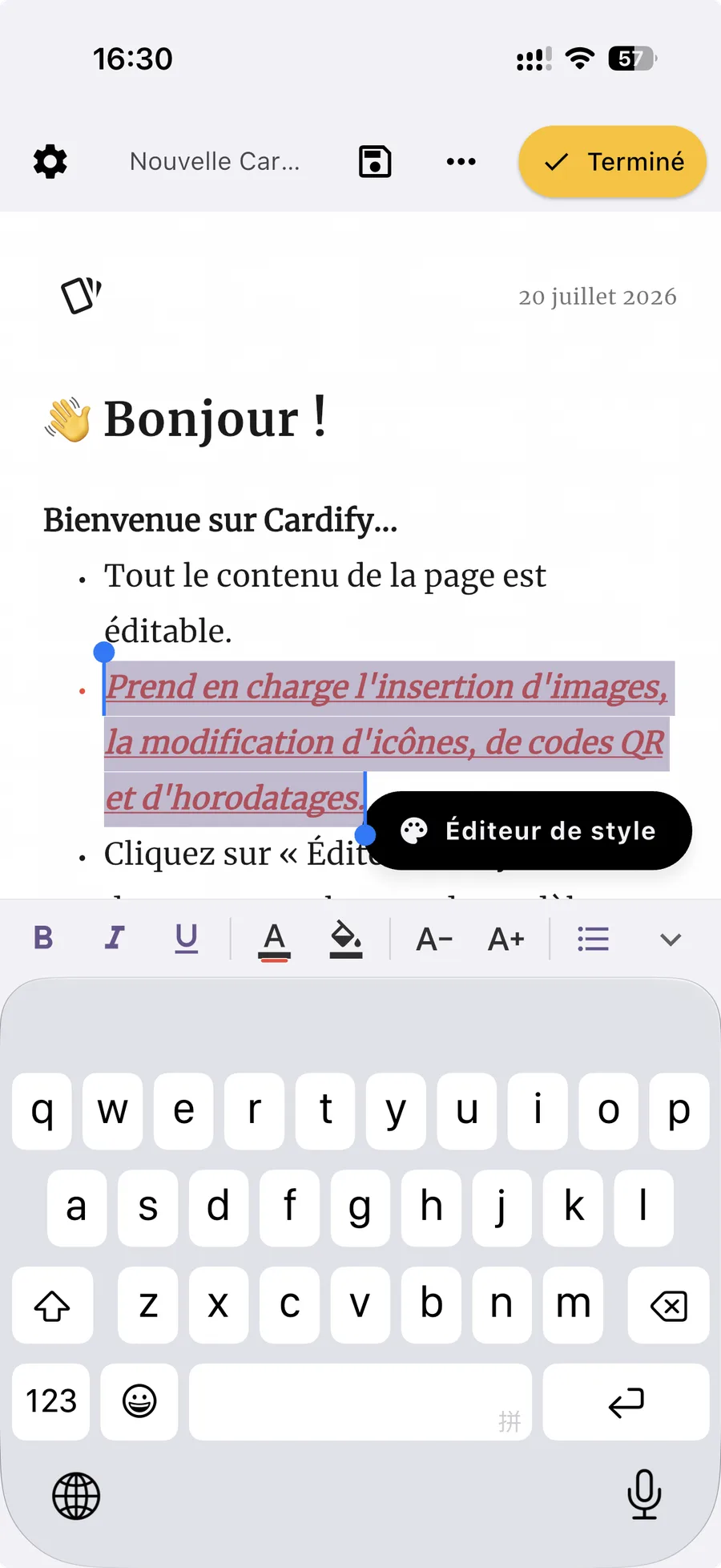 Édition Texte Enrichi