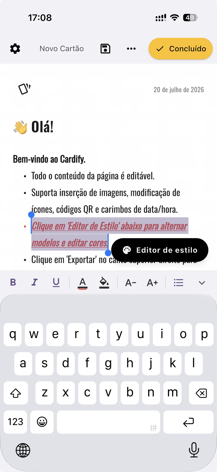 Edição de Texto Rico